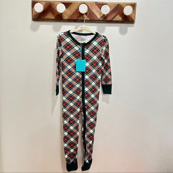 POSH PEANUT PP CHRISTMAS XMAS HOLIDAY PAJAMA FOOTIE MARQUI TARTAN PLAID 18-24M - Picture 2 of 6